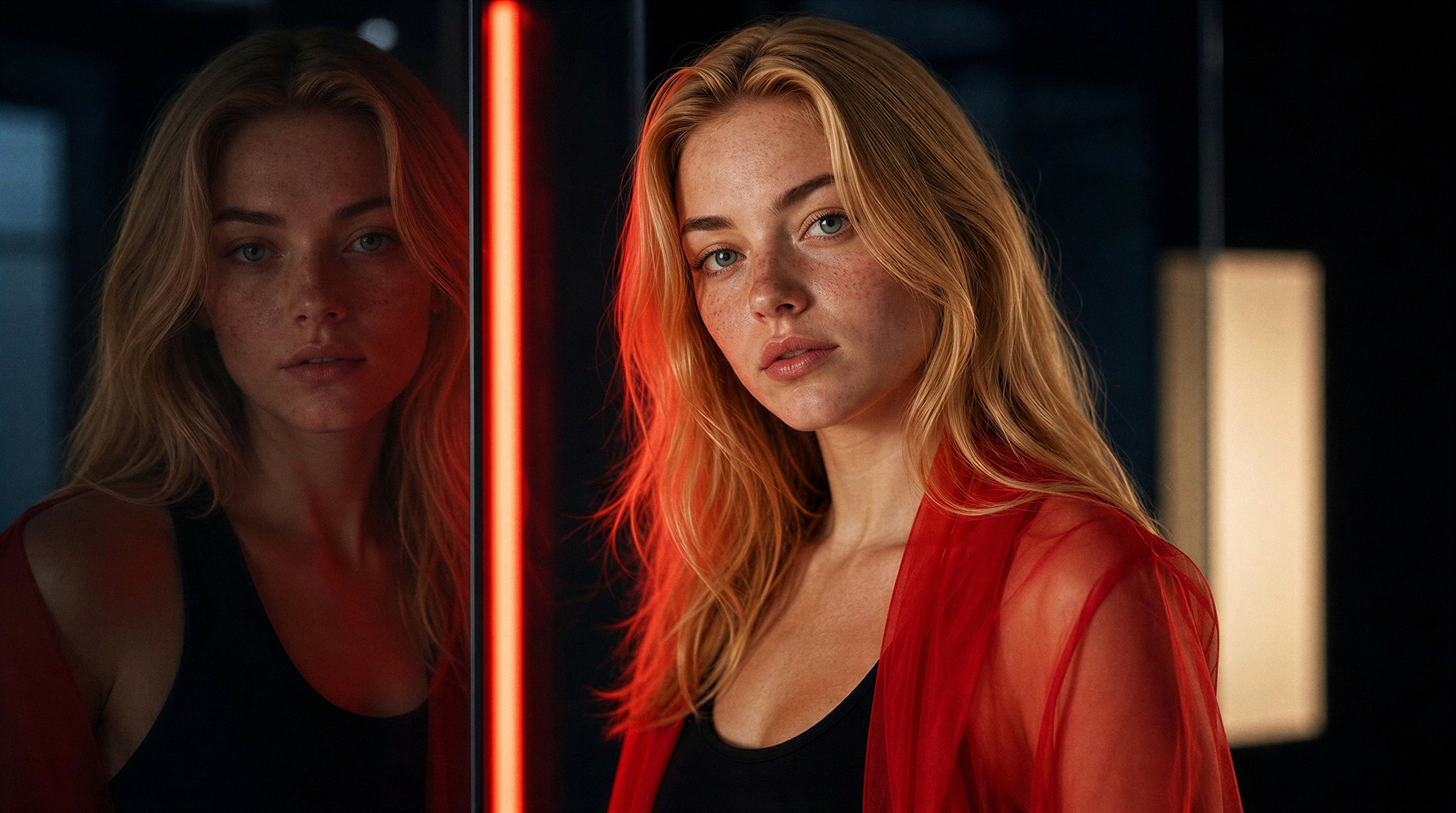 Red Reflection close portrait